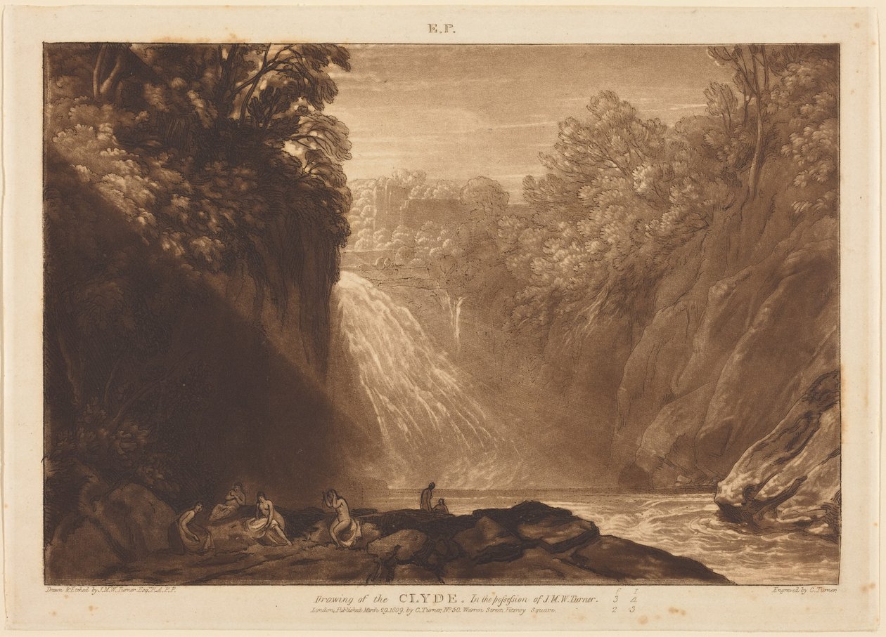 Clyden vesiputous tekijältä Joseph Mallord William Turner
