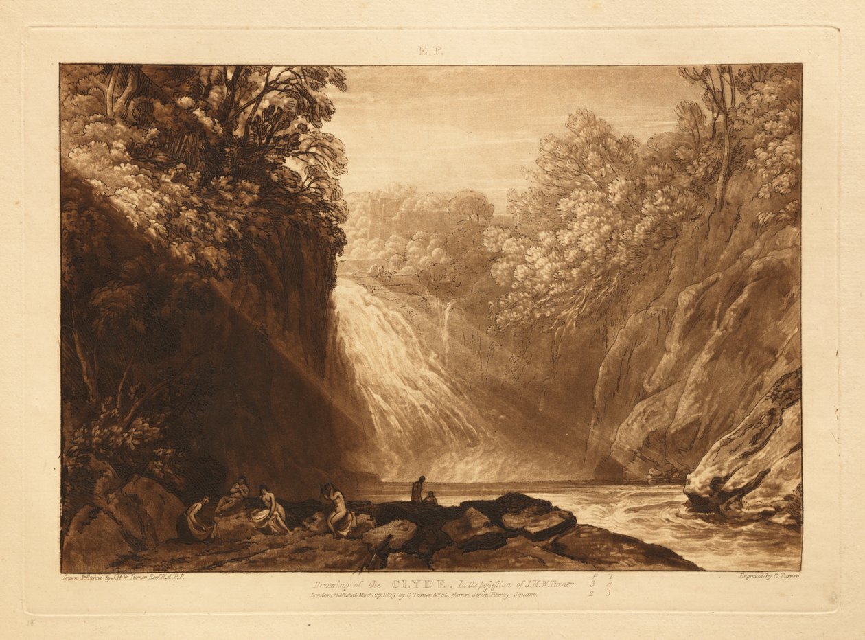 Clyden vesiputous tekijältä Joseph Mallord William Turner