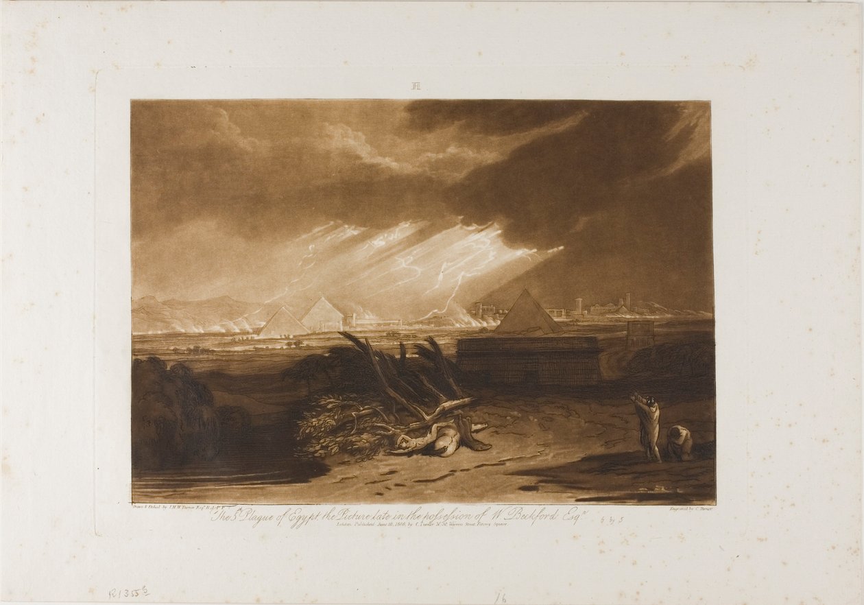 Egyptin viides rutto, levy 16 LIber Studiorumilta tekijältä Joseph Mallord William Turner
