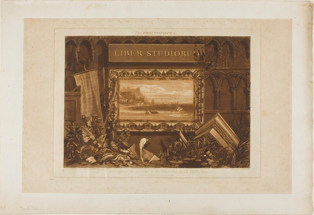 aTutkimuskirjan etukappale tekijältä Joseph Mallord William Turner