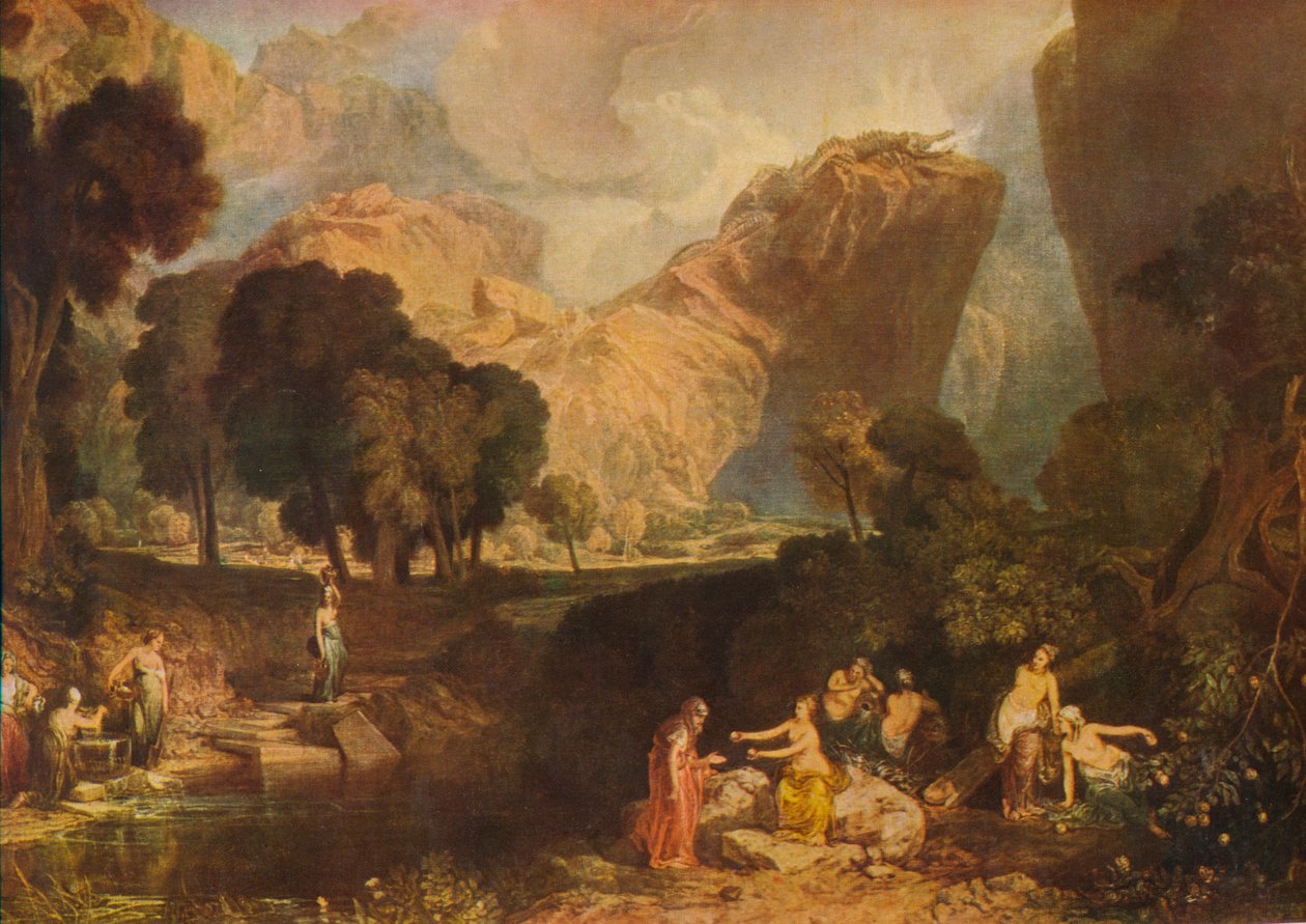 Eripuraisuuden jumalatar valitsemassa riidan omenaa Hesperides-puutarhassa, 1806, 19 tekijältä Joseph Mallord William Turner