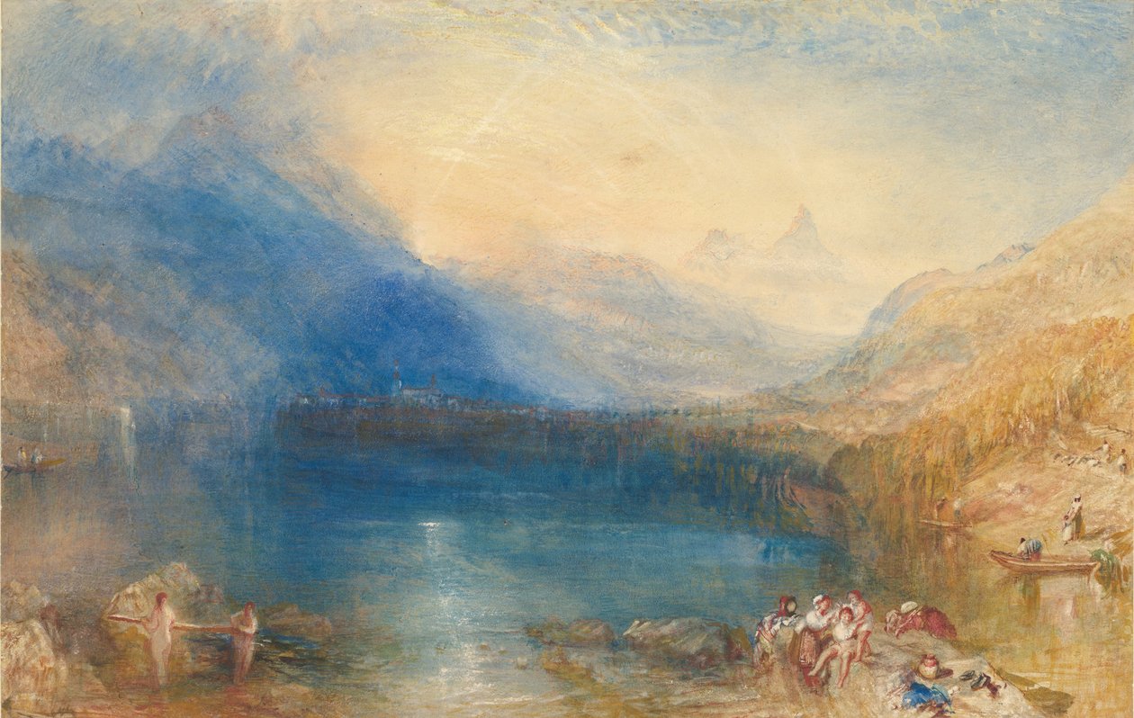 Zugin järvi, 1843 (grafiitti grafiitin päällä) tekijältä Joseph Mallord William Turner