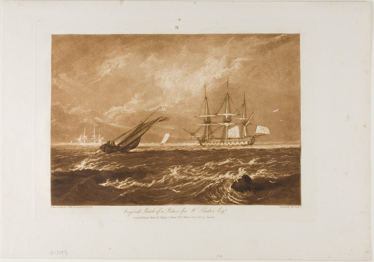 Leader Sea Piece, levy 20 Liber Studiorumilta tekijältä Joseph Mallord William Turner