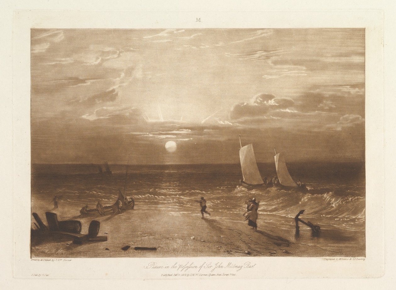 The Mildmay Sea-Piece Liber Studiorum, osa VIII, levy 40, 11. helmikuuta 1812. tekijältä Joseph Mallord William Turner