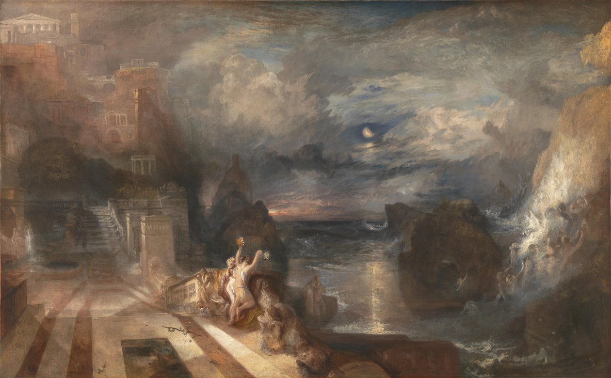 Sankarin ja Leanderin ero, ennen vuotta 1837 tekijältä Joseph Mallord William Turner