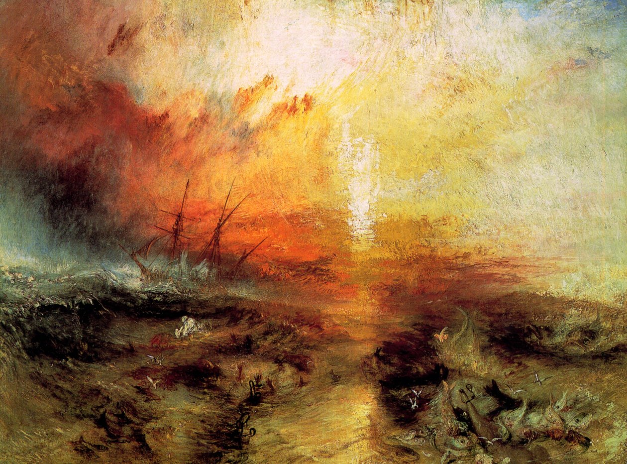 The Slave Ship Slavers Throwing overboard the Dead and Dying, Typhon Coming On, 1840. tekijältä Joseph Mallord William Turner
