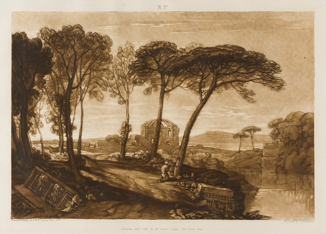 Minerva Medican temppeli, levy 23 Liber Studiorumilta tekijältä Joseph Mallord William Turner