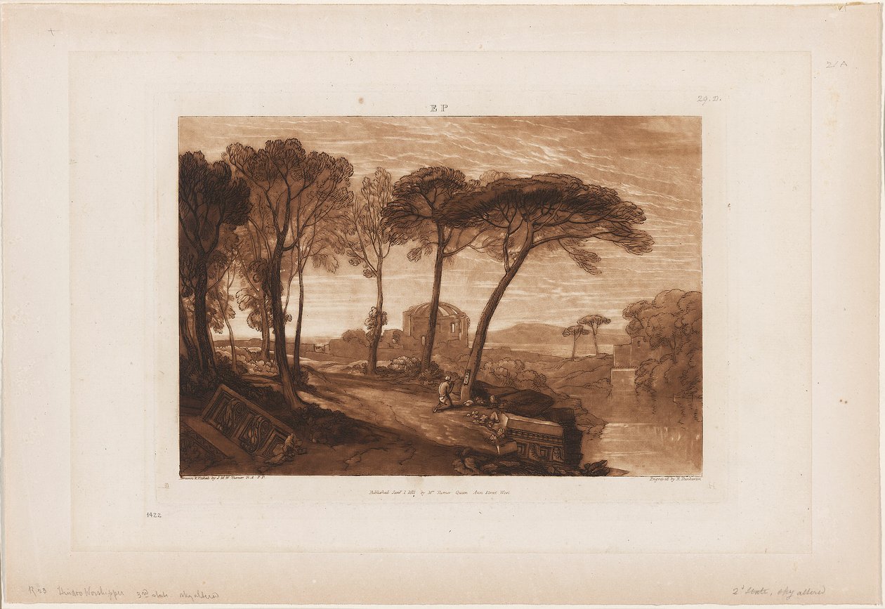 Minerva Medican temppeli, levy 23 Liber Studiorumilta tekijältä Joseph Mallord William Turner