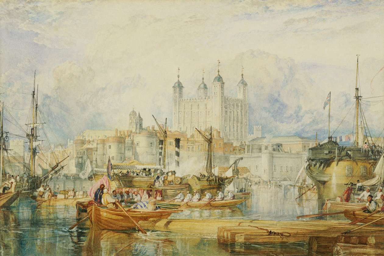 Lontoon Tower, noin 1825 tekijältä Joseph Mallord William Turner