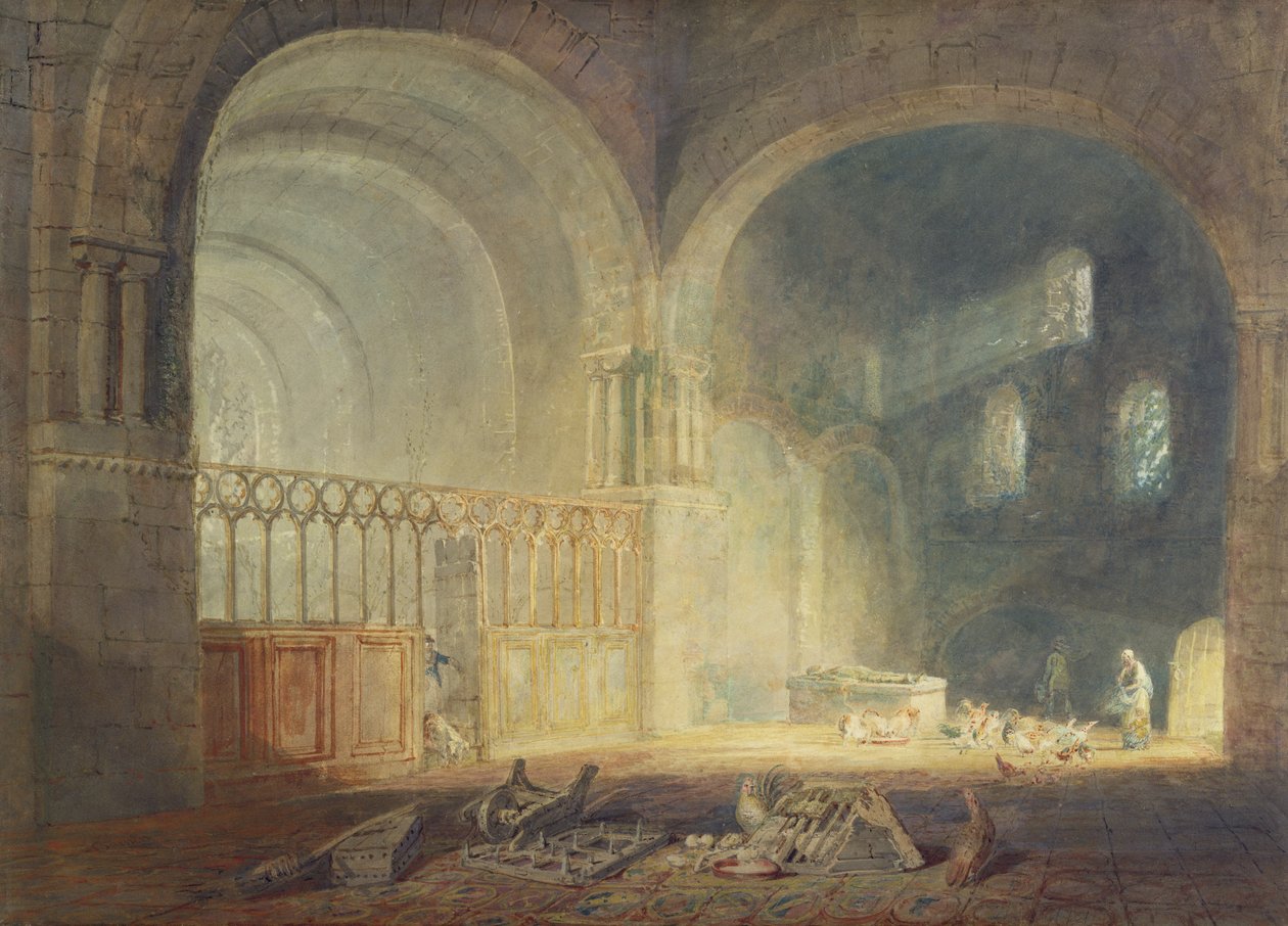 Ewennyn luostarin ristiosa, Glamorganshire, noin 1797 (vesiväri ja lyijykynä paperille). tekijältä Joseph Mallord William Turner