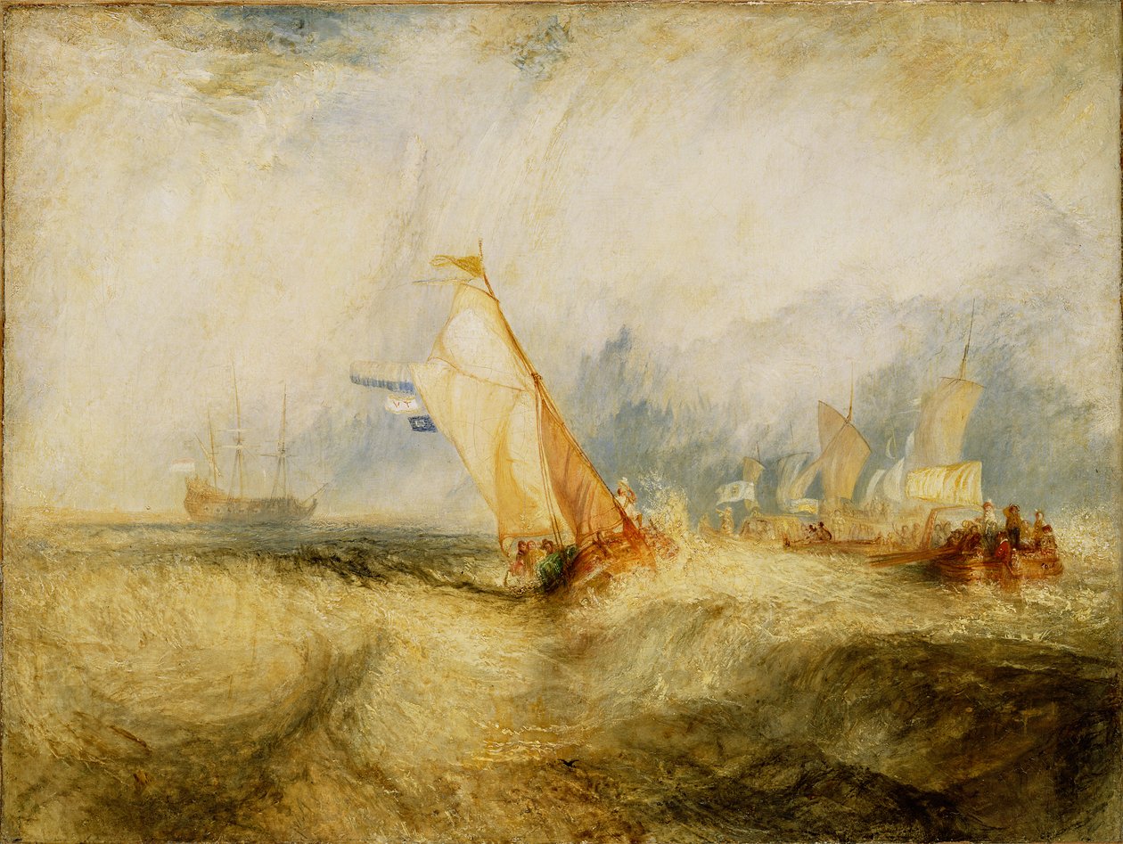 Van Tromp aikoo miellyttää isäntiään – laivat merelle kastelevat hyvin tekijältä Joseph Mallord William Turner