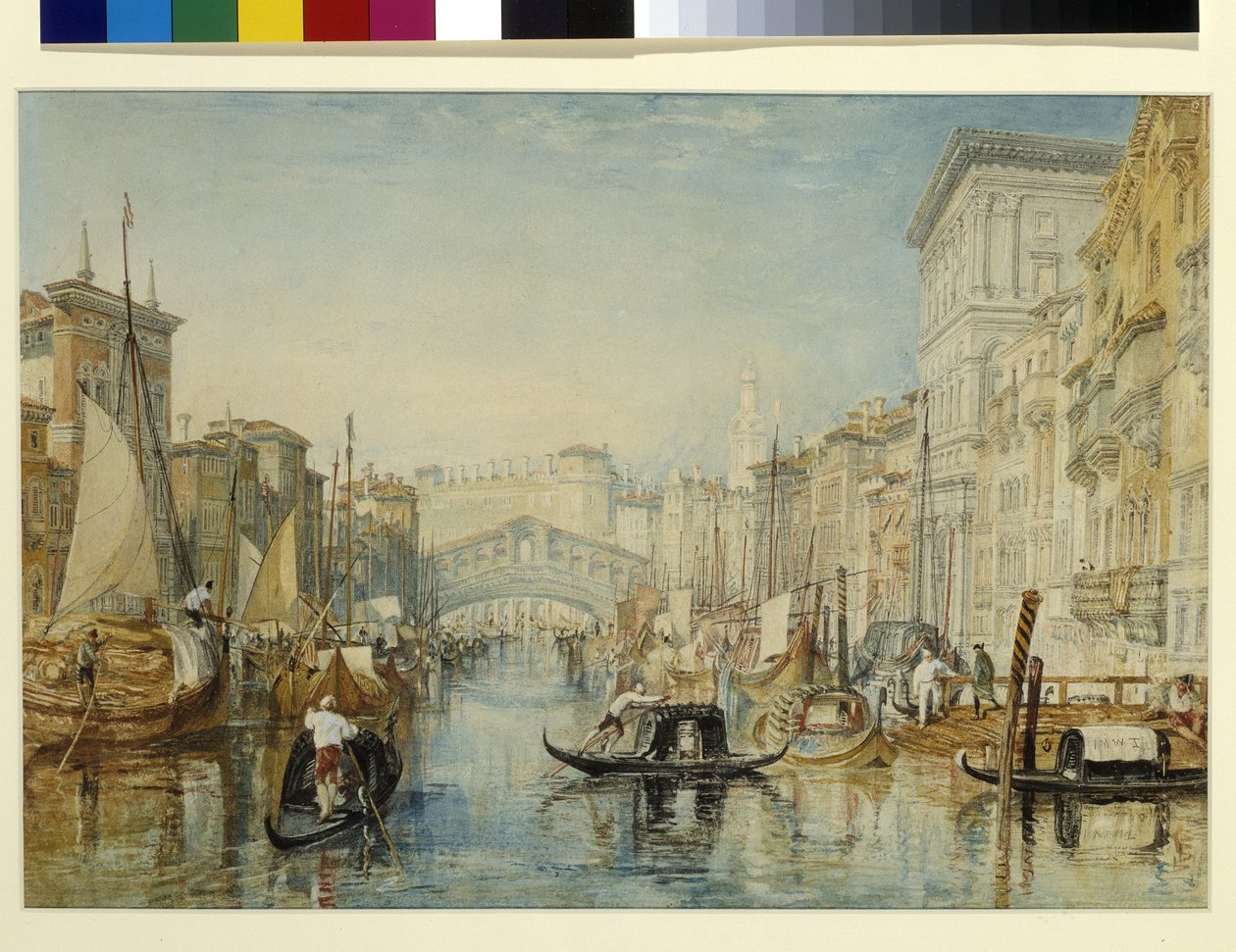 Venetsia, Rialto (akvarelli lyijykynällä valkoisella paperilla) tekijältä Joseph Mallord William Turner