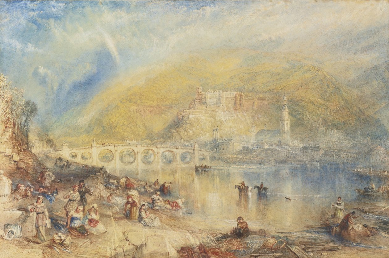 Näkymä Heidelbergiin sateenkaaren kanssa tekijältä Joseph Mallord William Turner