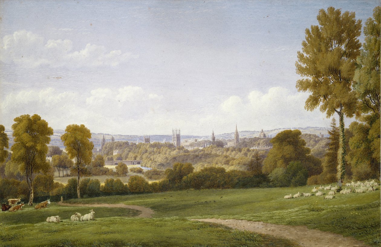 Näkymä Oxfordiin Headingtonista (akvarelli paperille) tekijältä Joseph Mallord William Turner
