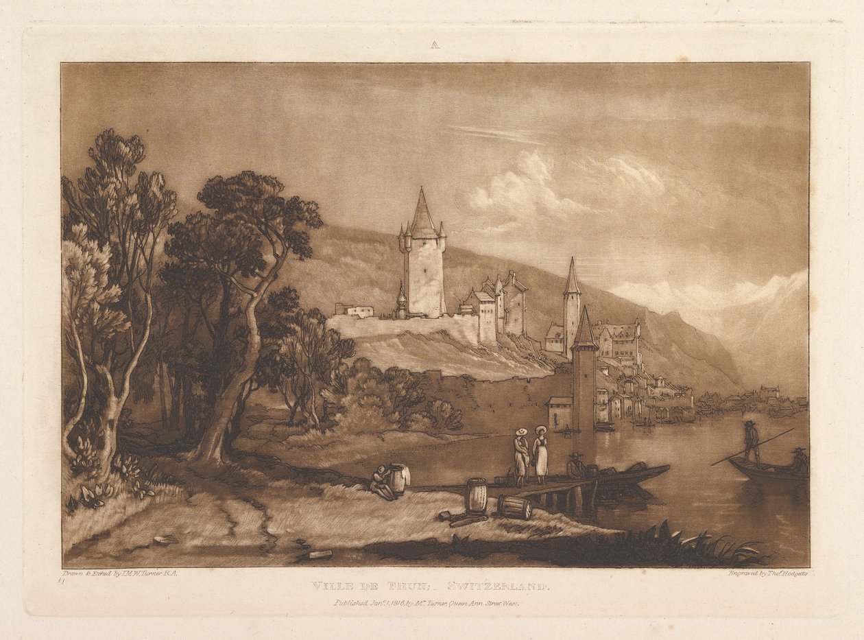 Thunin kaupunki, Sveitsi Liber Studiorum, osa XII, levy 59, 1. tammikuuta, tekijältä Joseph Mallord William Turner
