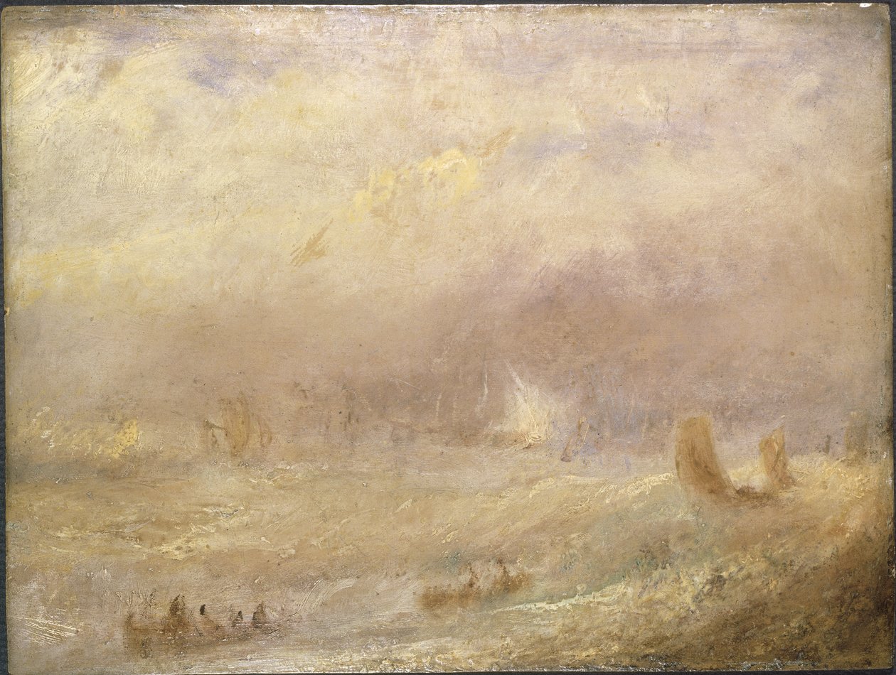 Vue de Deal - Näkymä kaupasta, kirjoittanut Turner, Joseph Mallord William (1775-1851). Öljyä paperille. Mitat: 24,5 x 32 cm. Tukholman kansallismuseo tekijältä Joseph Mallord William Turner