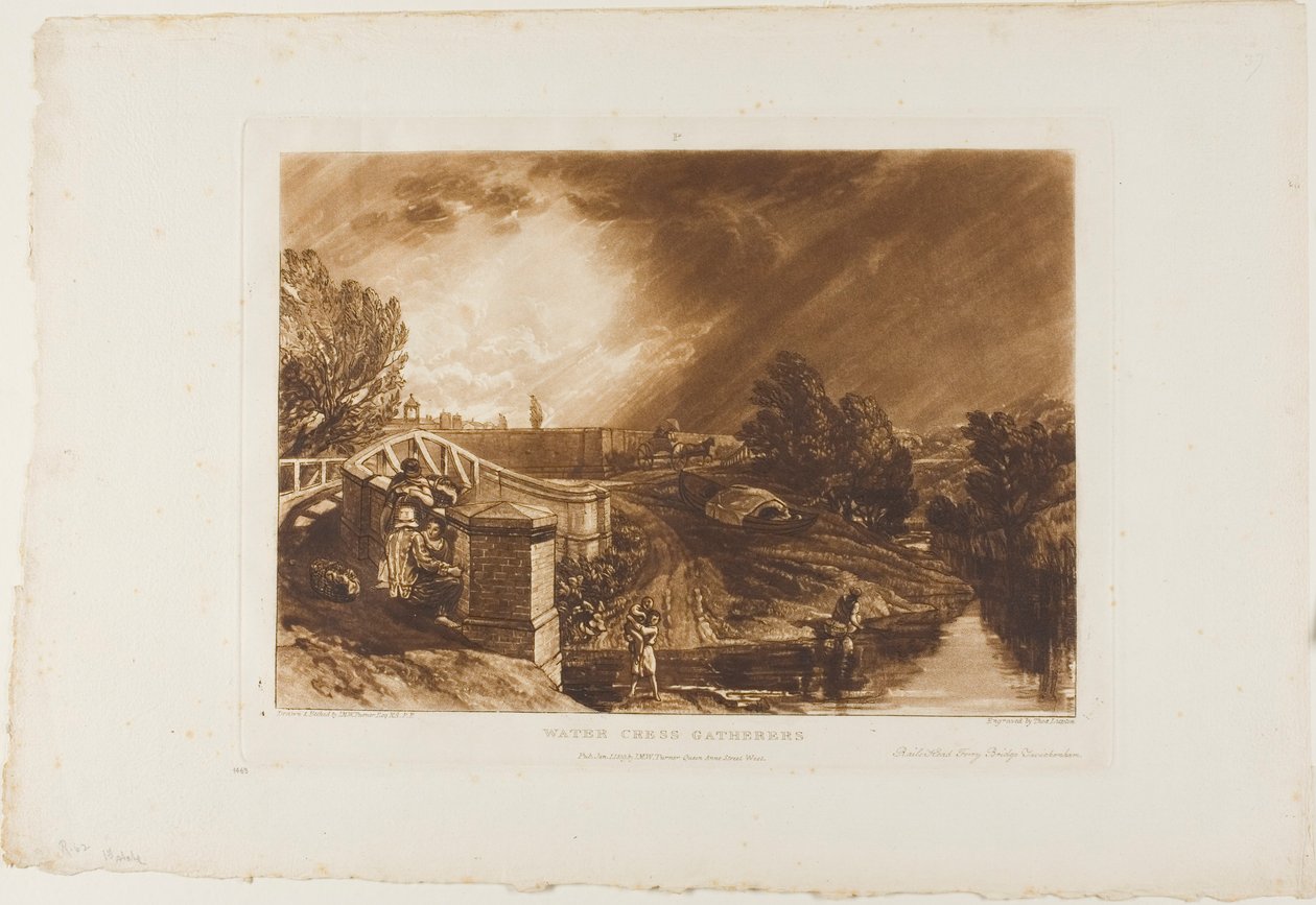 Watercress Gatherers, levy 62 Liber Studiorumilta tekijältä Joseph Mallord William Turner