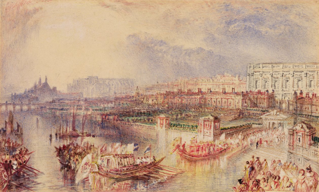 Whitehall, n. 1835 (akvarelli paperille) tekijältä Joseph Mallord William Turner