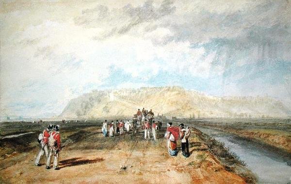 Winchelsea, Sussex, Rye Roadilta (akvarelli paperille) tekijältä Joseph Mallord William Turner