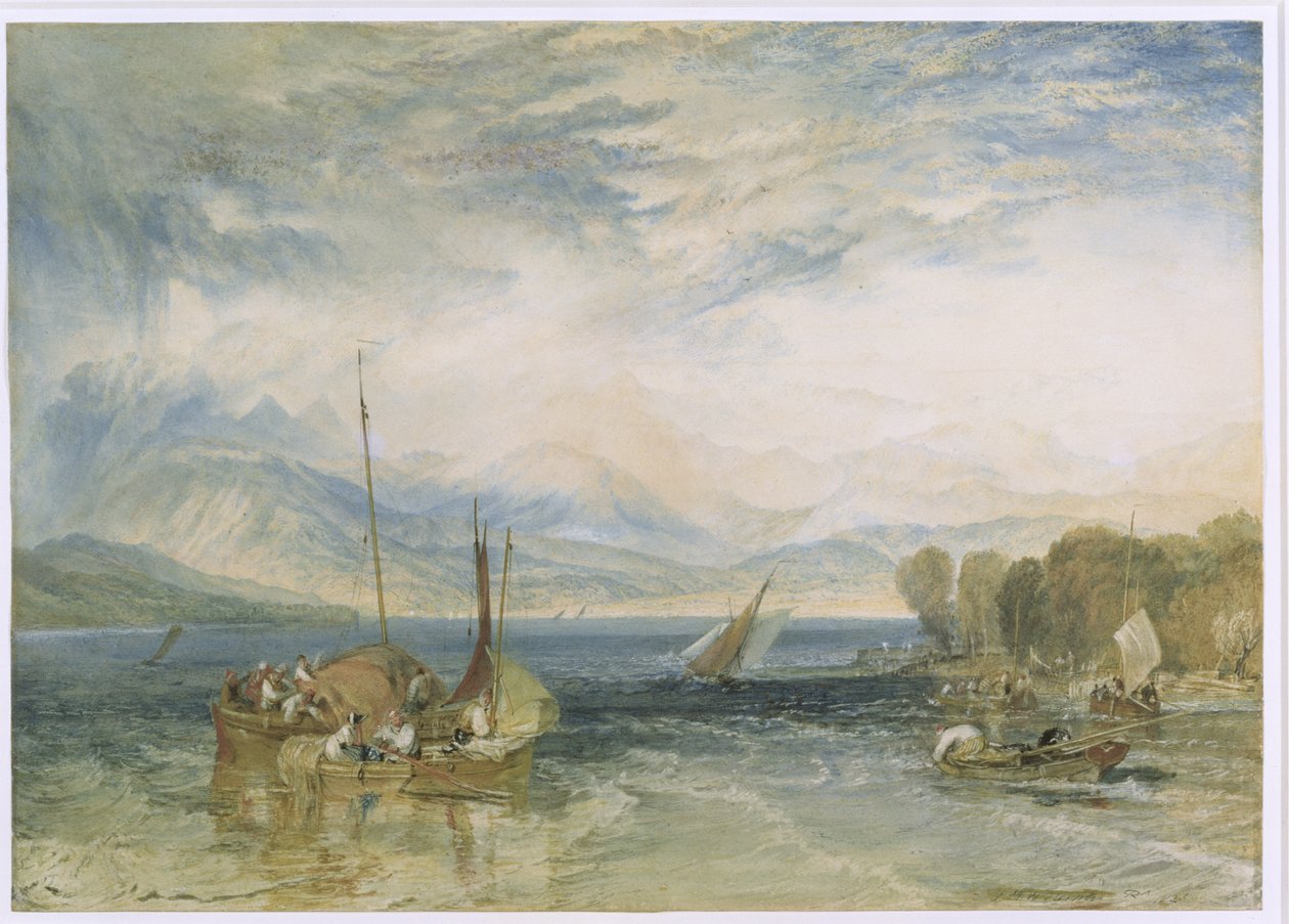 Windermere, 1821 (wc paperilla) (kunnostuksen jälkeinen) tekijältä Joseph Mallord William Turner