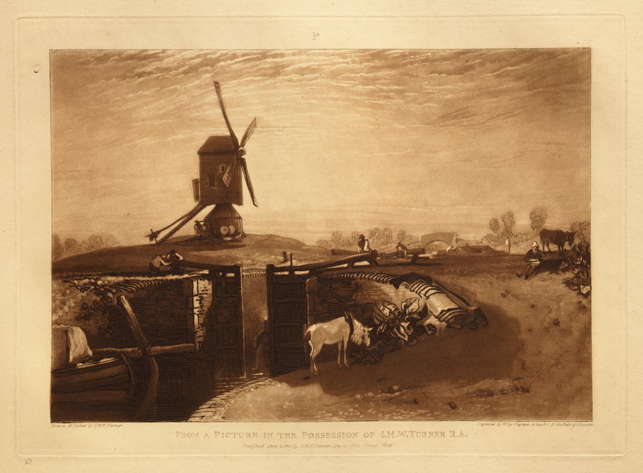 Tuulimylly ja sulku tekijältä Joseph Mallord William Turner