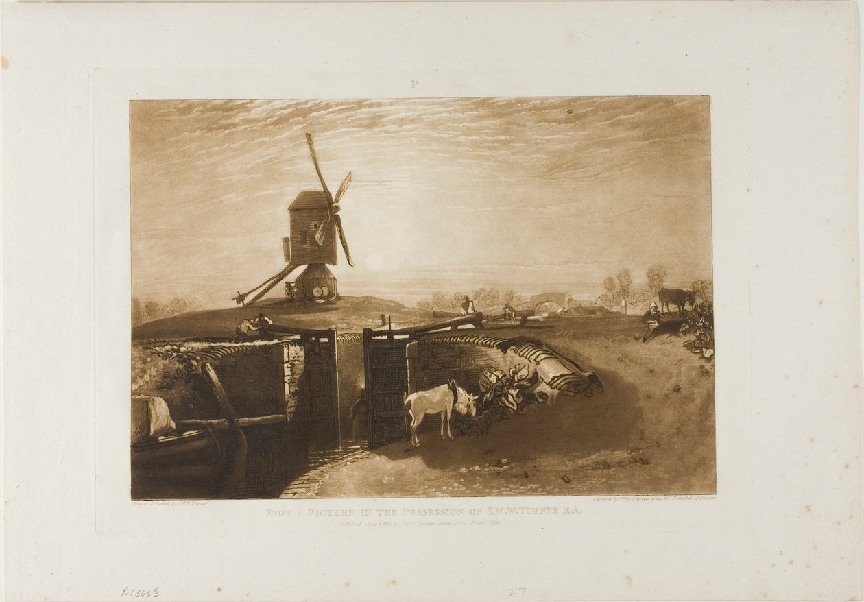 Tuulimylly ja lukko, levy 27 Liber Studiorumilta tekijältä Joseph Mallord William Turner