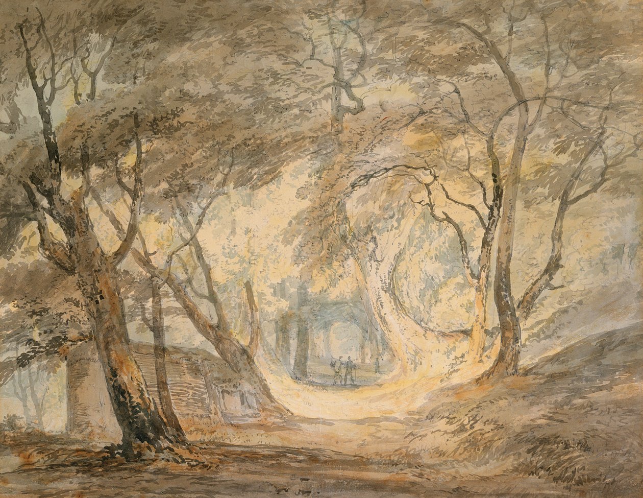 Metsäkohtaus hahmoineen, n. 1798 (akvarelli paperille) tekijältä Joseph Mallord William Turner