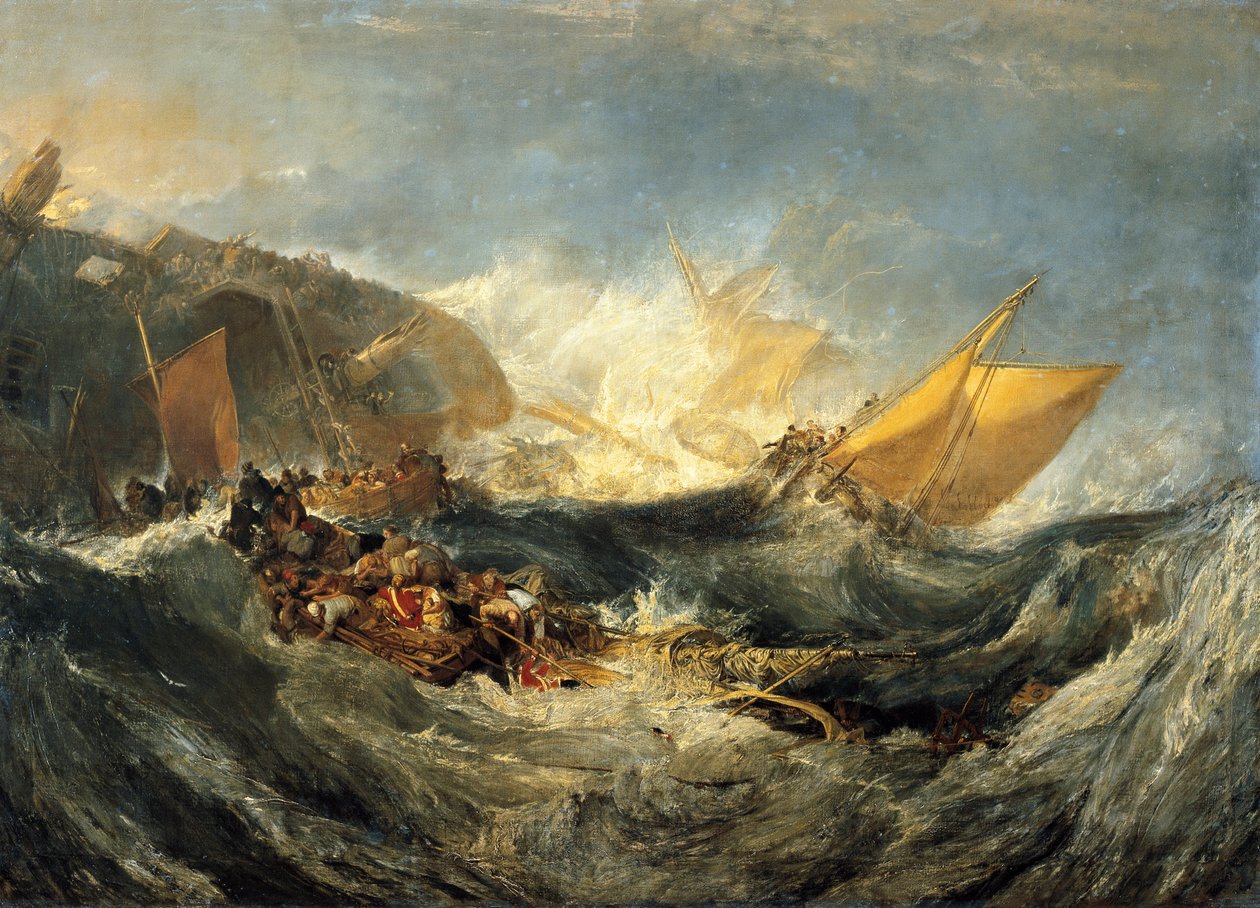 Kuljetuslaivan hylky, noin 1810 (öljy kankaalle) tekijältä Joseph Mallord William Turner