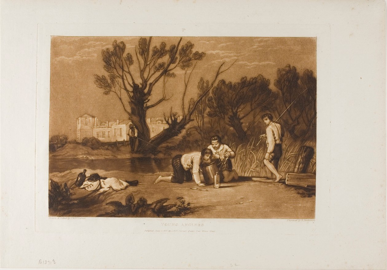 Young Anglers, levy 32 Liber Studiorumilta tekijältä Joseph Mallord William Turner