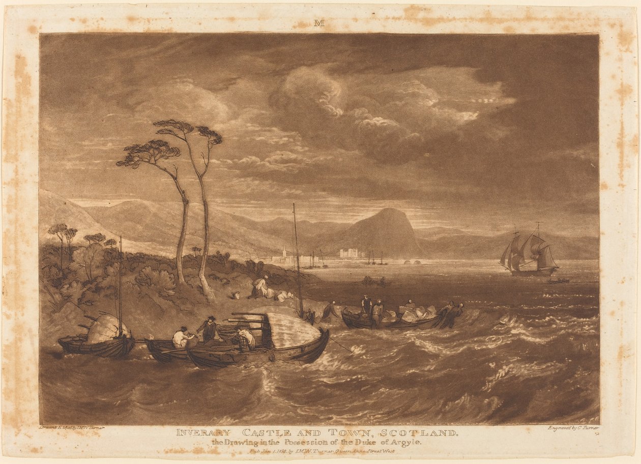 Inverarayn linna ja kaupunki tekijältä Joseph Mallord William Turner and Charles Turner