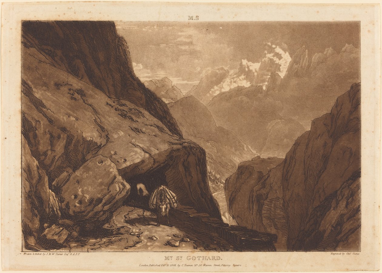 Pyhän Gothardin vuori tekijältä Joseph Mallord William Turner and Charles Turner