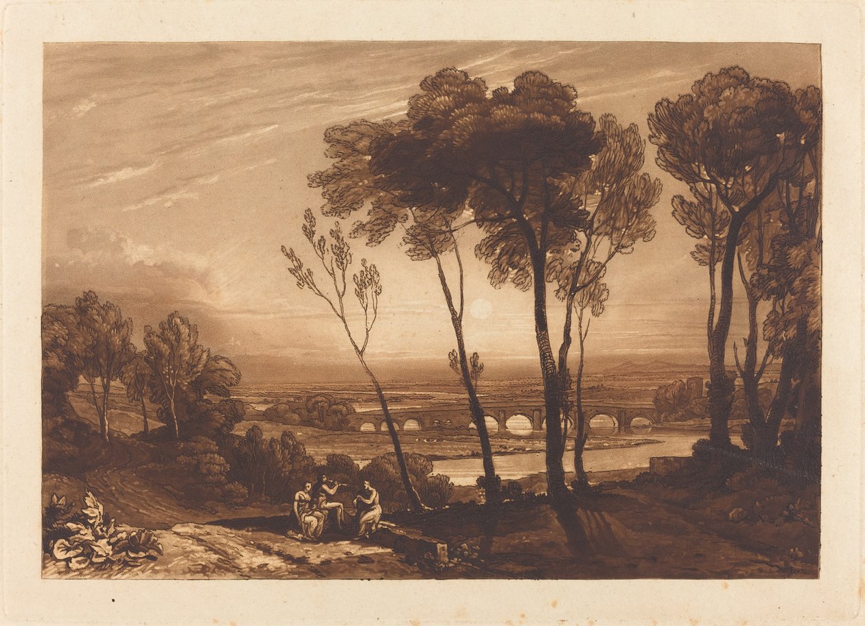 Keskimatkan silta tekijältä Joseph Mallord William Turner and Charles Turner