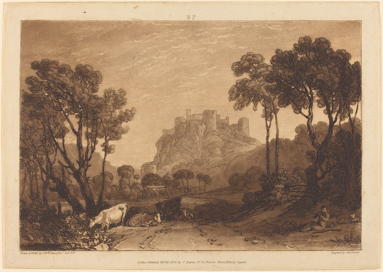 Linna niittyjen yläpuolella tekijältä Joseph Mallord William Turner and Charles Turner