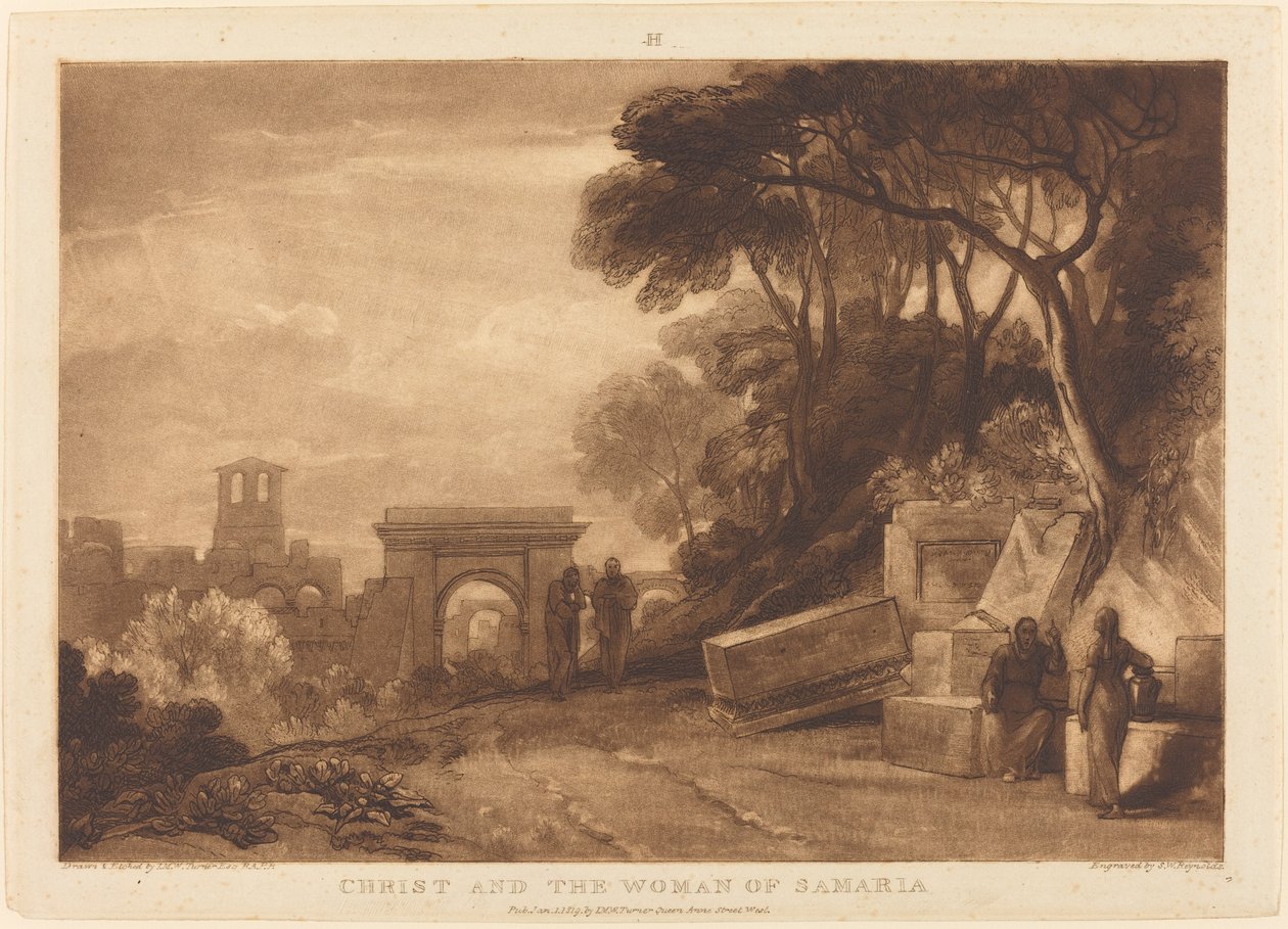 Samarialainen nainen tekijältä Joseph Mallord William Turner and Samuel William Reynolds I