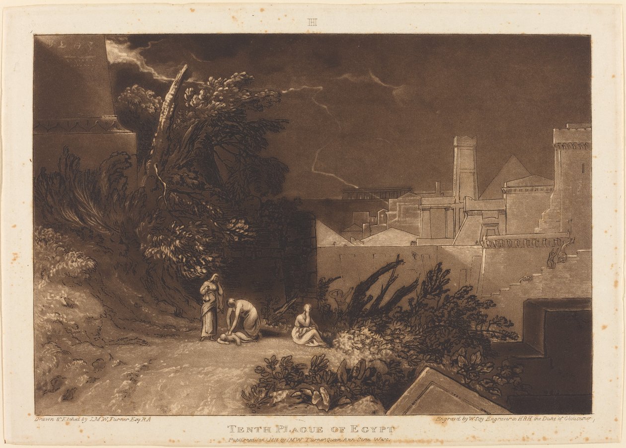 Kymmenes Egyptin rutto tekijältä Joseph Mallord William Turner and William Say