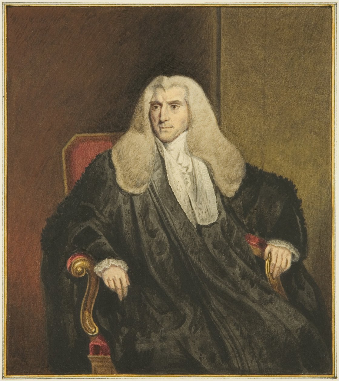 Sir Vicary Gibbsin muotokuva Mansion Housessa, Queen Square (akvarelli paperille) tekijältä Joseph Manning