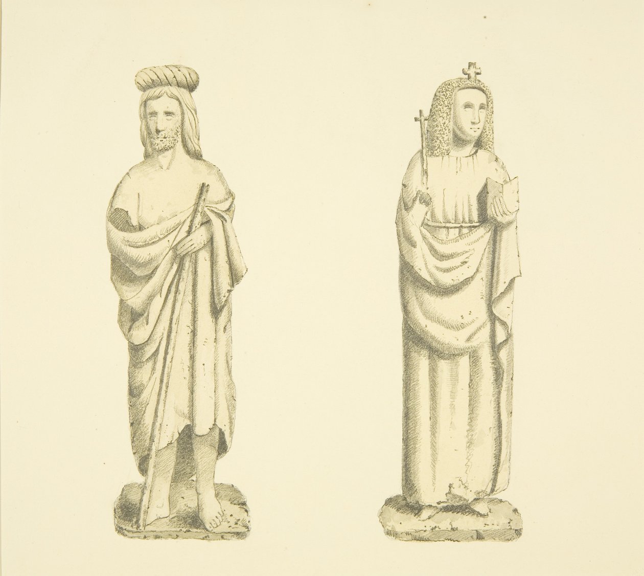 Kaksi hahmoa Tower of St Mary Redcliffe -tornissa (akvarelli paperille) tekijältä Joseph Manning