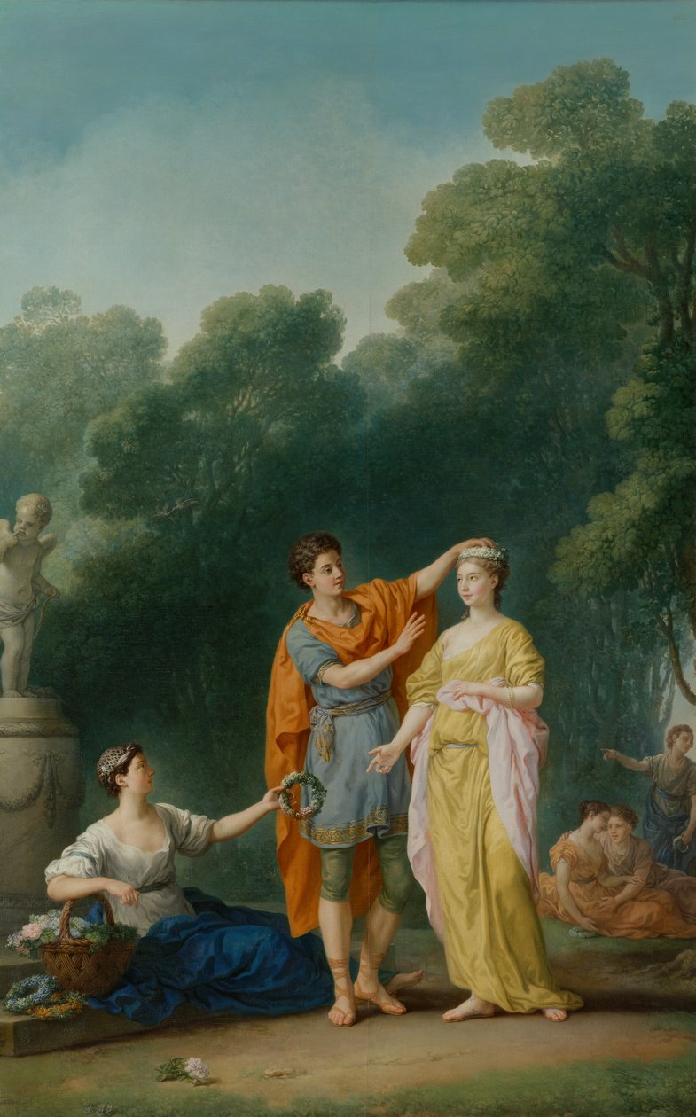 Rakastaja kruunaa rakastajattarensa, 1733 tekijältä Joseph Marie Vien