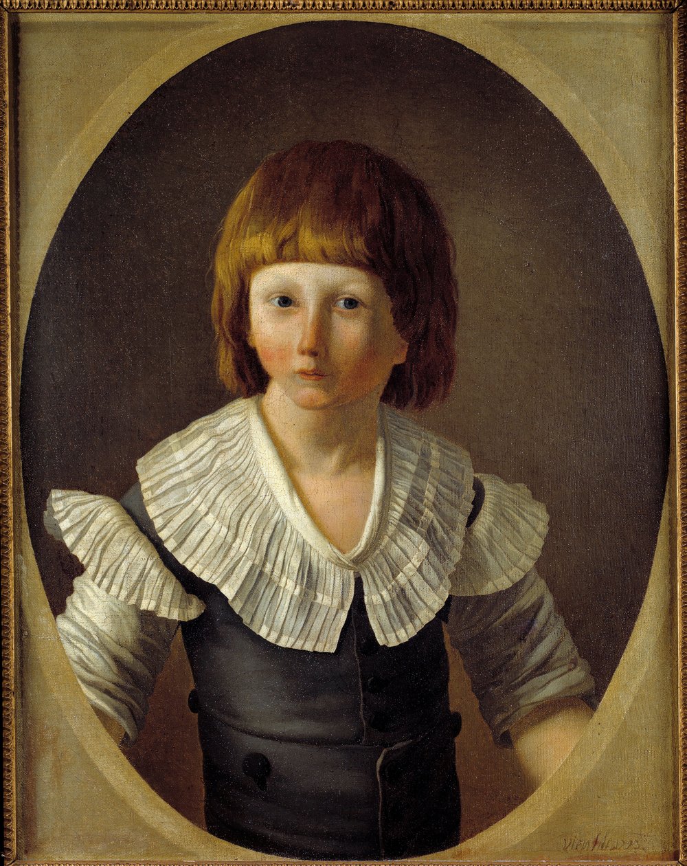 Ludvig XVII:n (1785-1795) muotokuva temppelivankilassa Joseph Marie Vien nuori (1762-1848) maalaus 1793 su. 0,6x0,48 m Pariisi, Musee Carnavalet tekijältä Joseph Marie, the Elder Vien