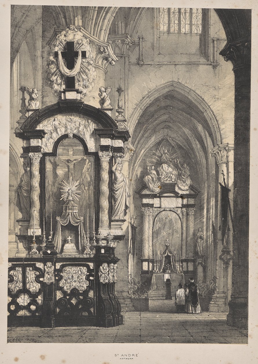 Keskiajan arkkitehtuuri: St. Andre, Antwerpen tekijältä Joseph Nash