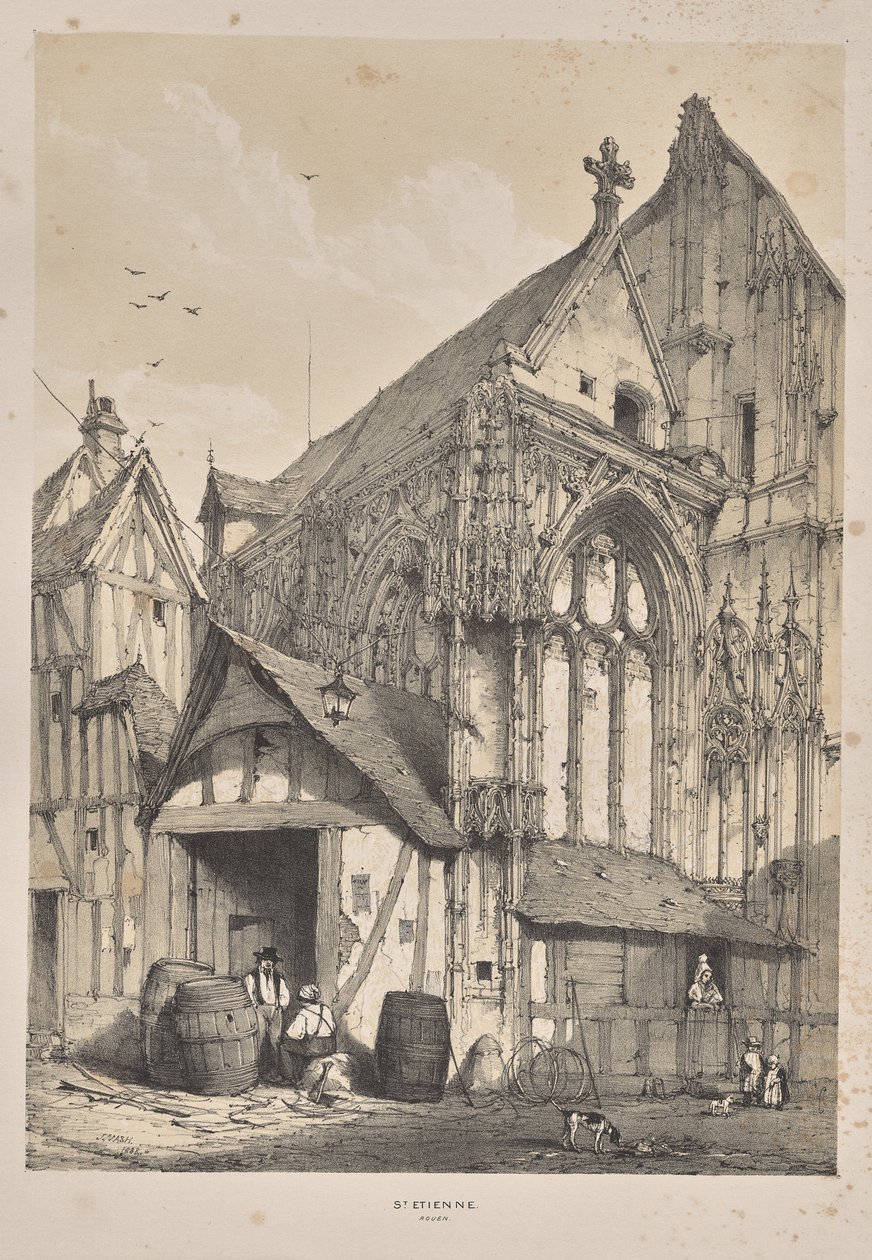 Keskiajan arkkitehtuuri: St. Etienne, Rouen tekijältä Joseph Nash