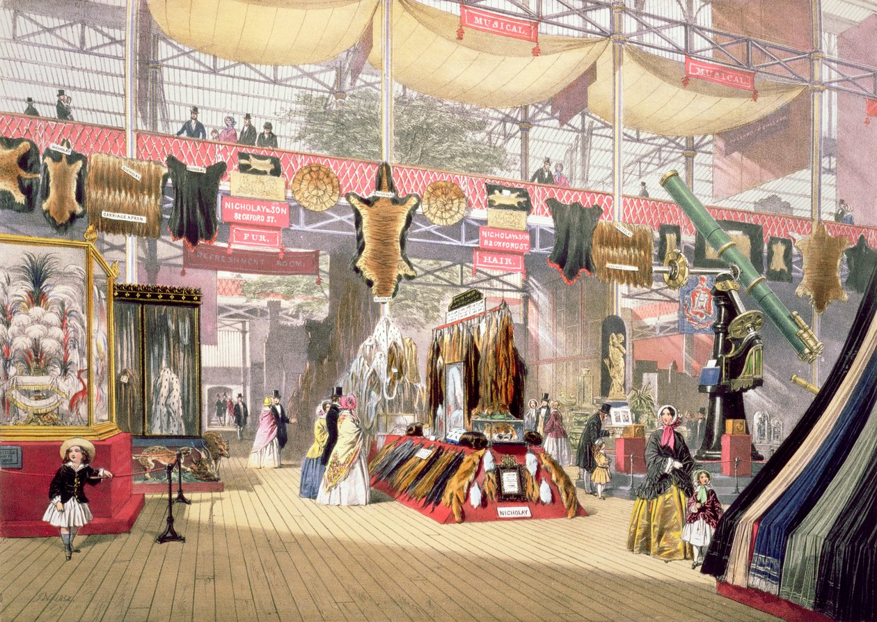 Suuri näyttely, 1851: Furs Stand, Dickinson Brothersille tekijältä Joseph Nash