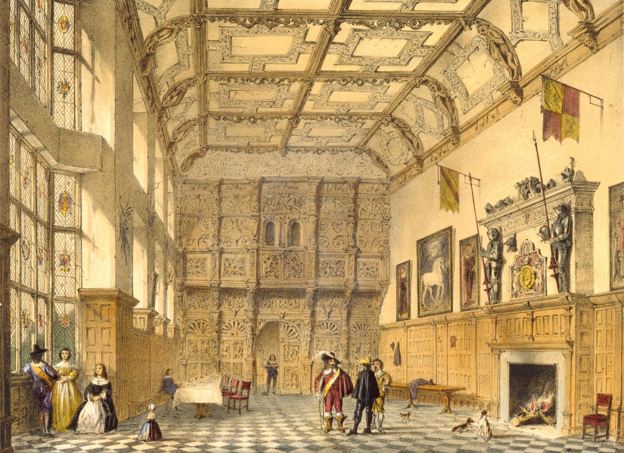 The Great Hall, Hatfield, Berkshire, 1600, kuvitus teoksesta 