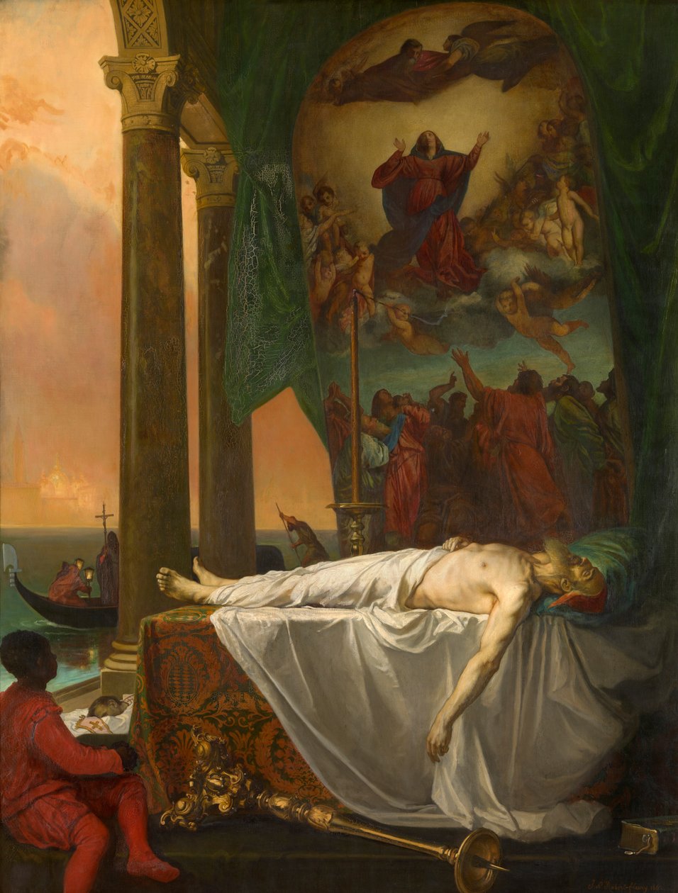 Ticiano deitado no estado no Palazzo Barberino (óleo sobre tela)finlandês tekijältä Joseph Nicolas Robert Fleury
