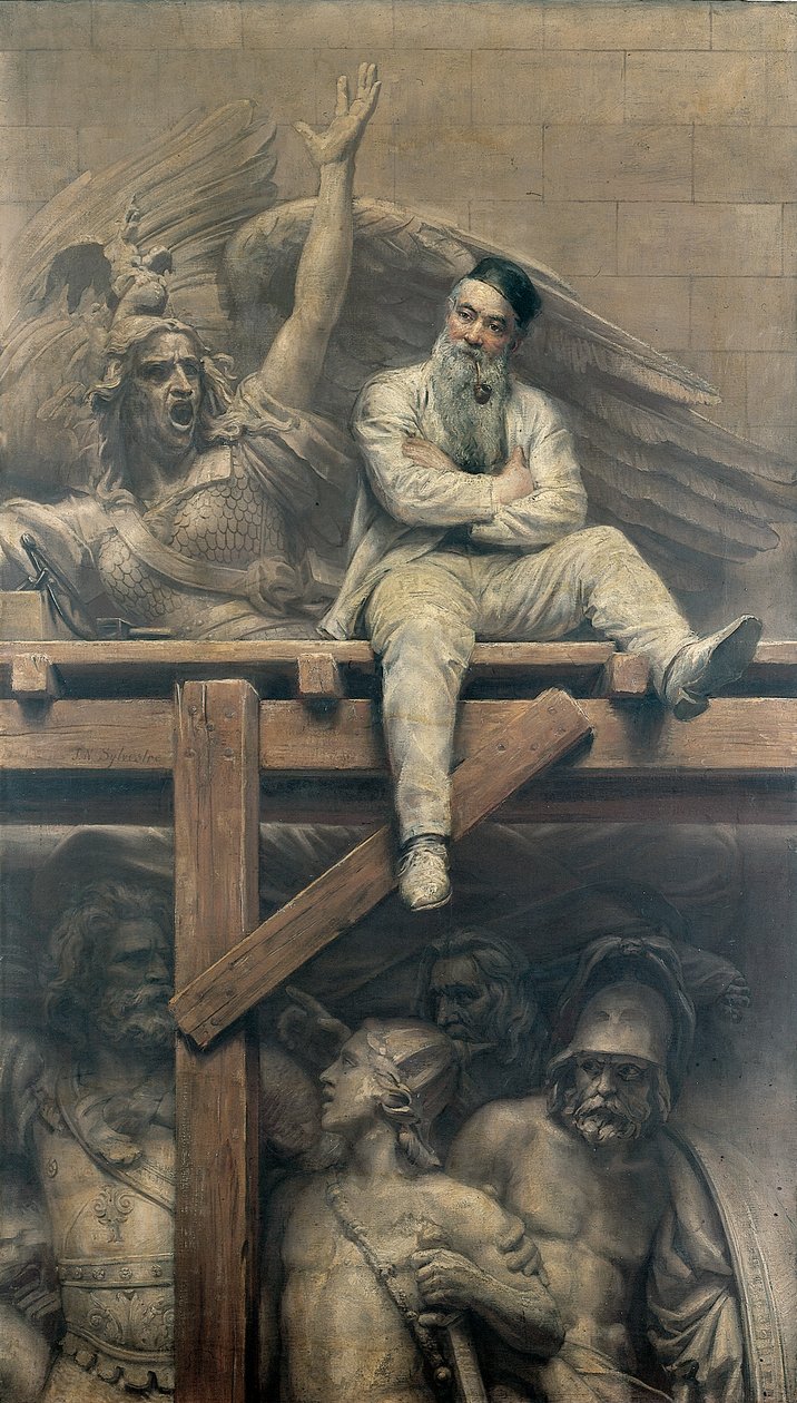 Francois Rude työskentelee Riemukaarella, 1893 tekijältä Joseph Noel Sylvestre