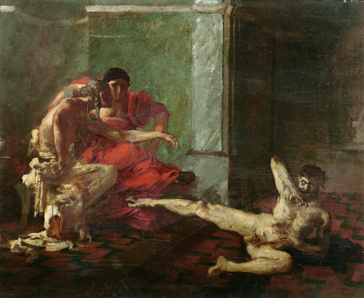 Locusta Testing Poison on a Slave, n. 1870-80 tekijältä Joseph Noel Sylvestre