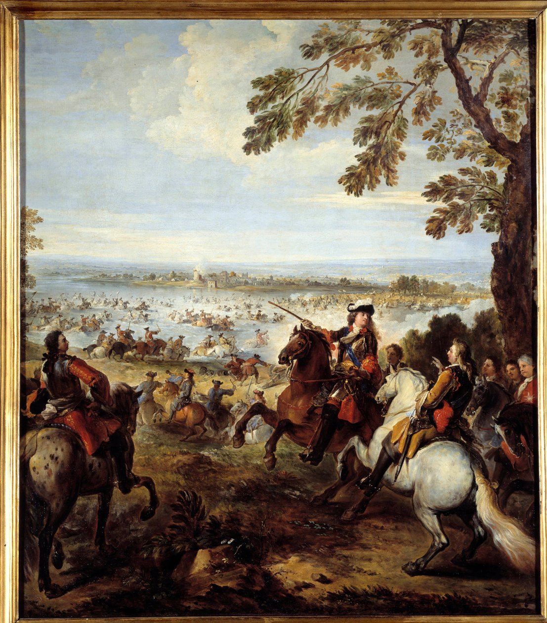 Ludvig XIV:n armeijan Reinin kulku (1638-1715), Joseph Parrocelin (1646-1704) Tholhuis-maalaus Sun. 2,34x1,64 m tekijältä Joseph Parrocel