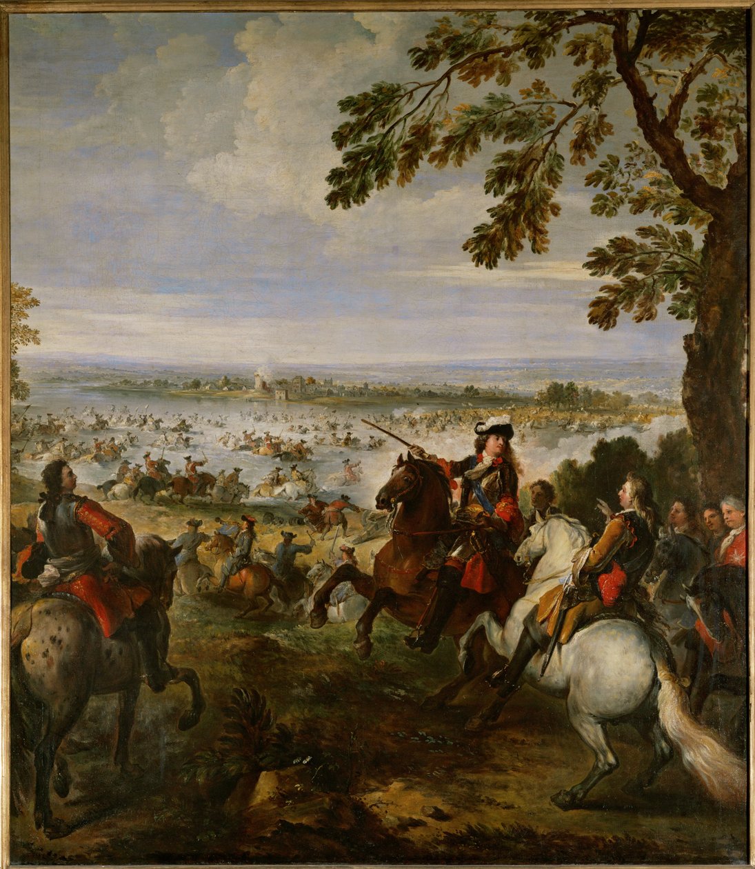 Ludvig XIV:n armeija ylittää Reinin 12. kesäkuuta. tekijältä Joseph Parrocel