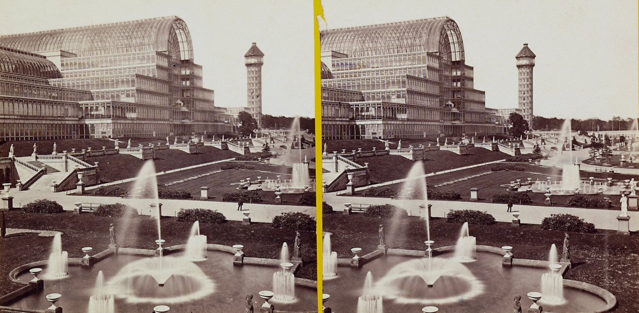 Crystal Palace Hyde Parkissa, n. 1900 (b/w kuva) tekijältä Joseph Paxton