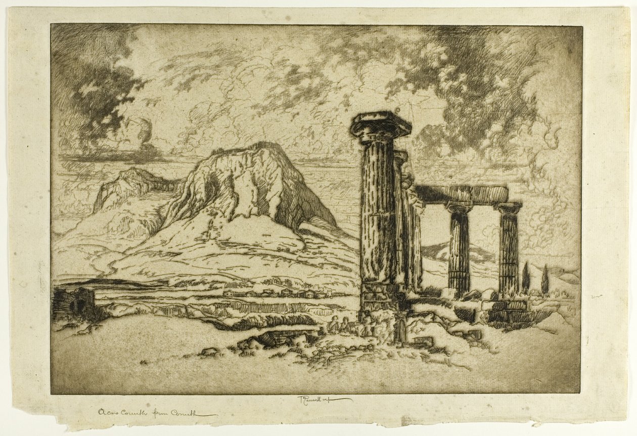 Acro-Corinth Korintista tekijältä Joseph Pennell